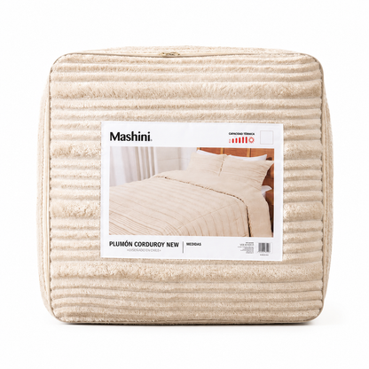 Cobertor 2 Plazas Sherpa Corduroy Beige – Calidez y Suavidad para un Descanso Inolvidable